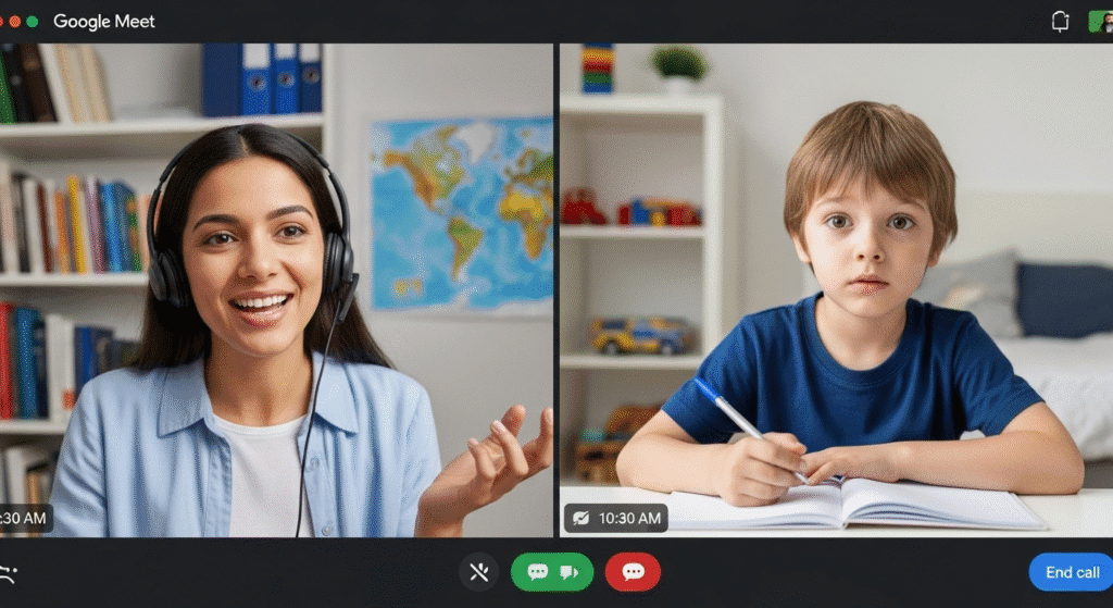 çocuklar için online dil kursu